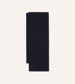 Drake’s Navy Solid Wool Scarf