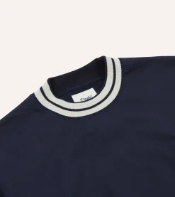 Drake’s Striped Rib Cotton Jersey Sweatshirt