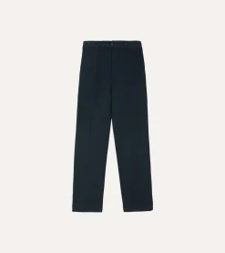 Drake’s Textured Cotton Flat Front Chino