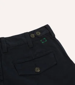 Drake’s Textured Cotton Flat Front Chino