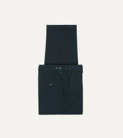 Drake’s Textured Cotton Flat Front Chino