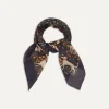 Drake’s Navy Unicorn Print Wool-Silk Square Scarf