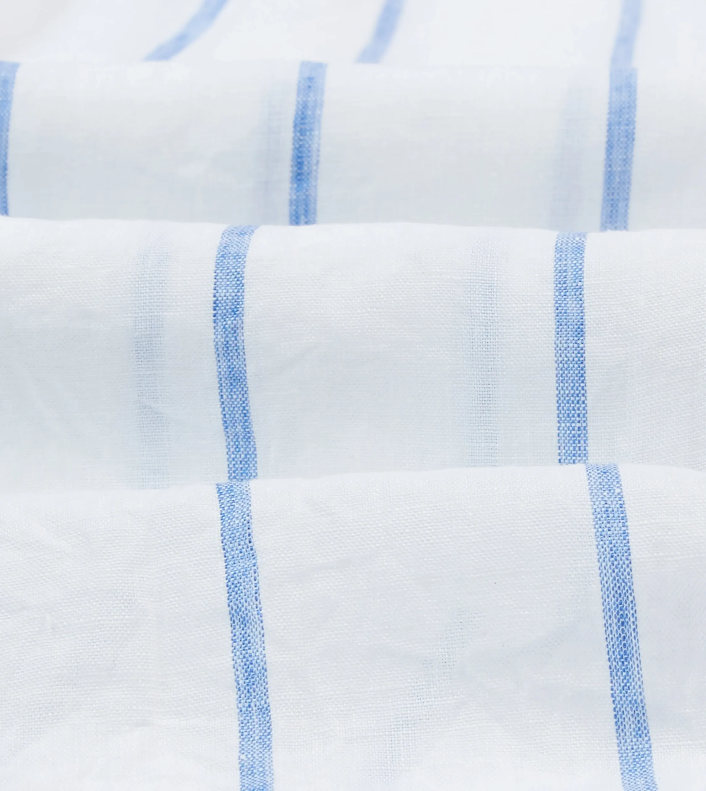 Drake’s Navy Wide Stripe Linen Spread Collar Shirt