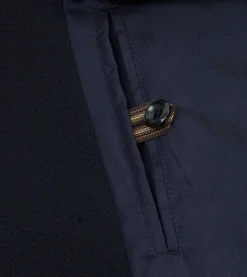 Drake’s Navy Wool Double-Breasted Peacoat