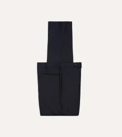 Drake’s Wool Flannel Flat Front Trousers