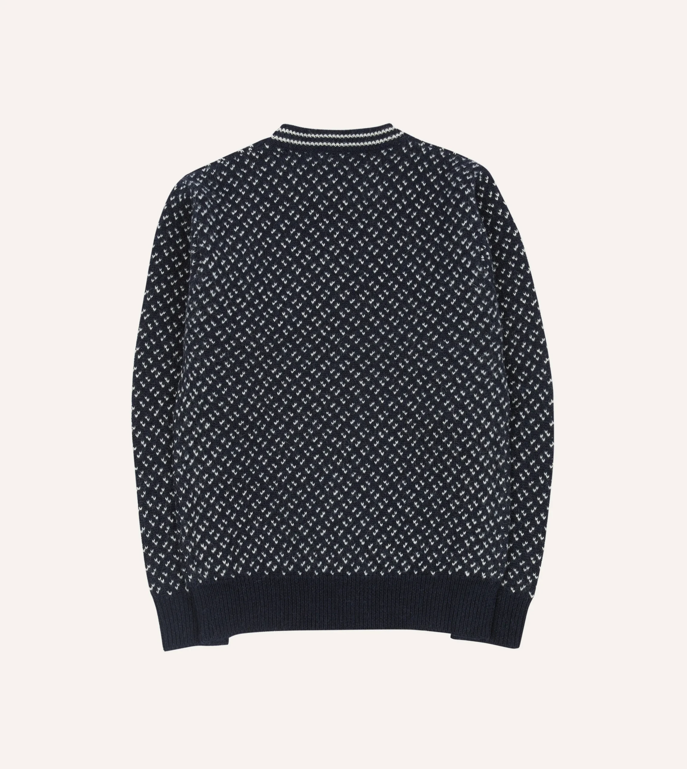 Drake’s Norwegian Birdseye Wool Alpaca Crew Neck Jumper