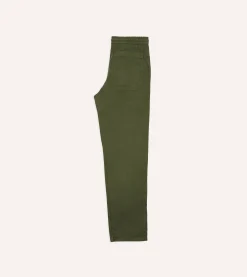 Drake’s Olive Cotton Drawstring Trousers
