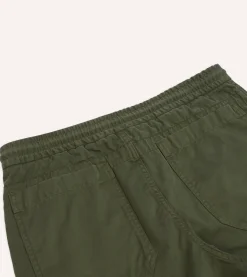Drake’s Olive Cotton Drawstring Trousers