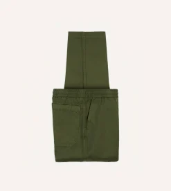 Drake’s Olive Cotton Drawstring Trousers