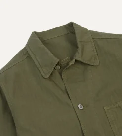 Drake’s Cotton-Linen Herringbone Fatigue Jacket