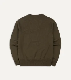 Drake’s Green Merino Crew Neck Jumper