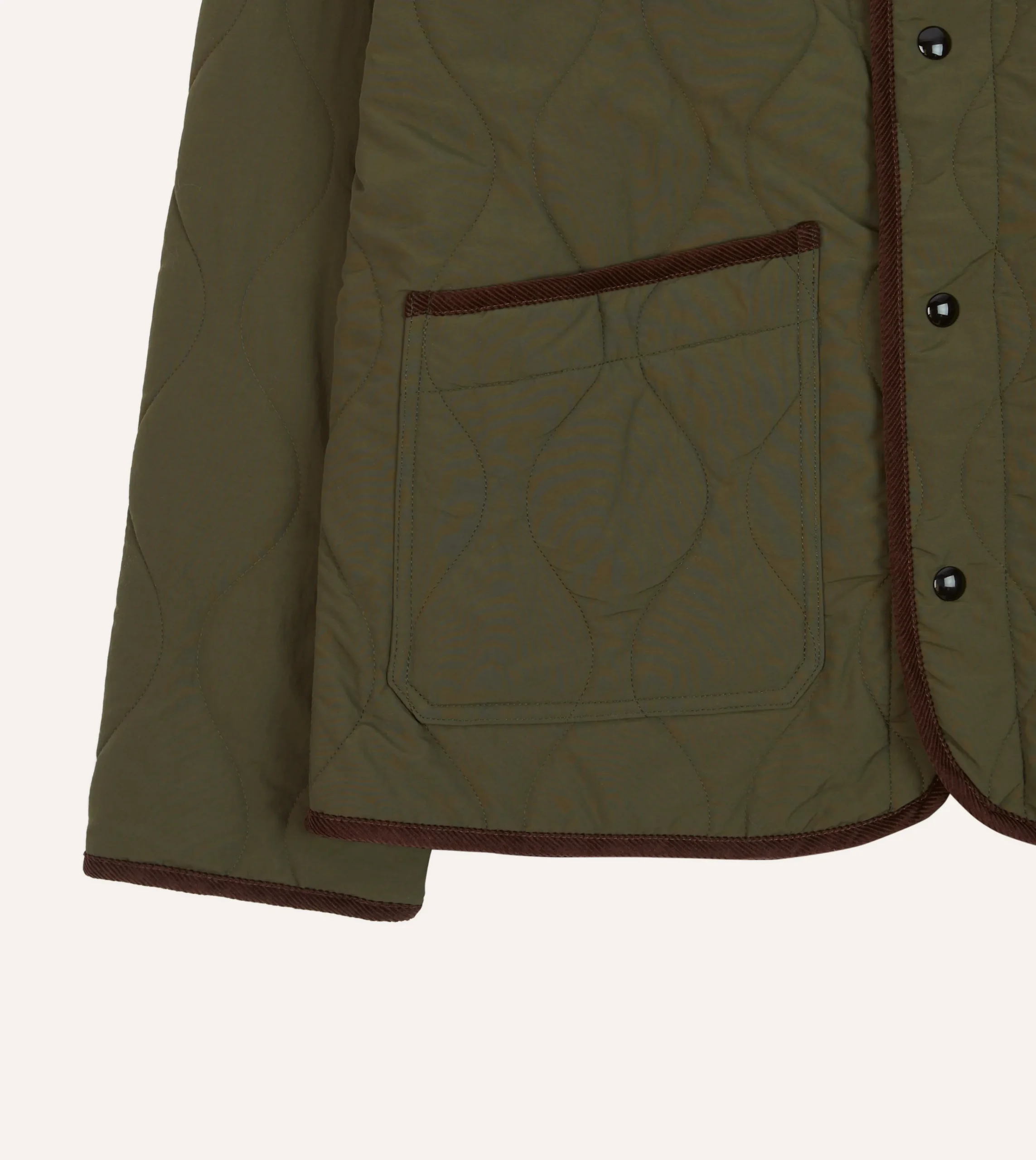 Drake’s Olive Quilted Nylon Jacket
