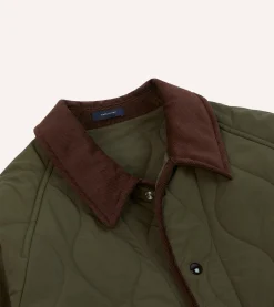 Drake’s Olive Quilted Nylon Jacket