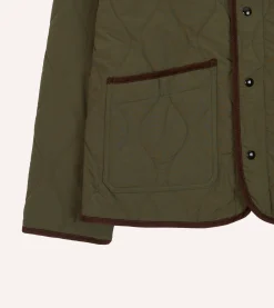 Drake’s Olive Quilted Nylon Jacket
