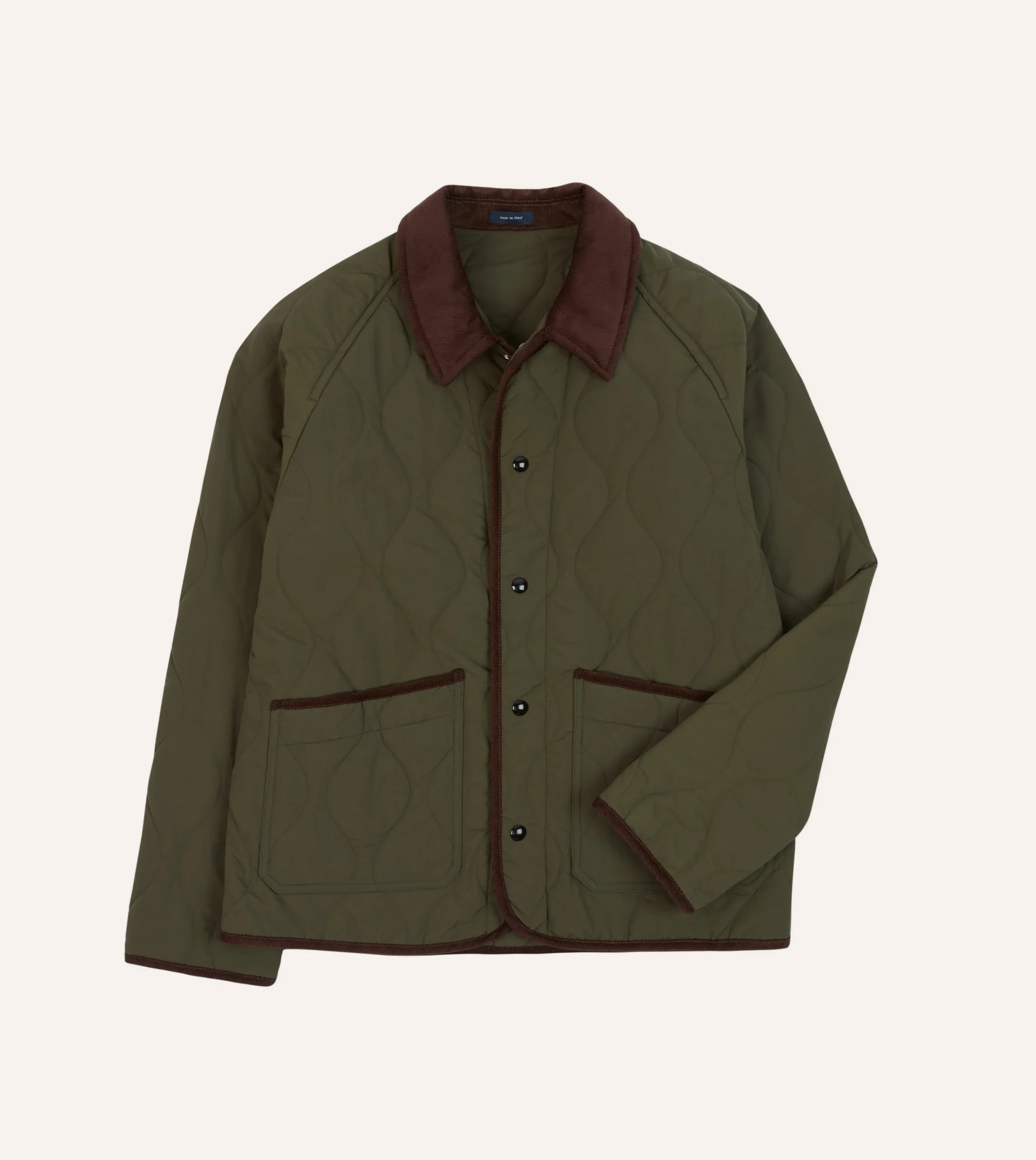 Drake’s Olive Quilted Nylon Jacket