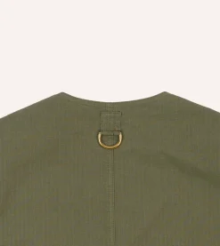 Drake’s Olive Ripstop Cotton Fishing Vest