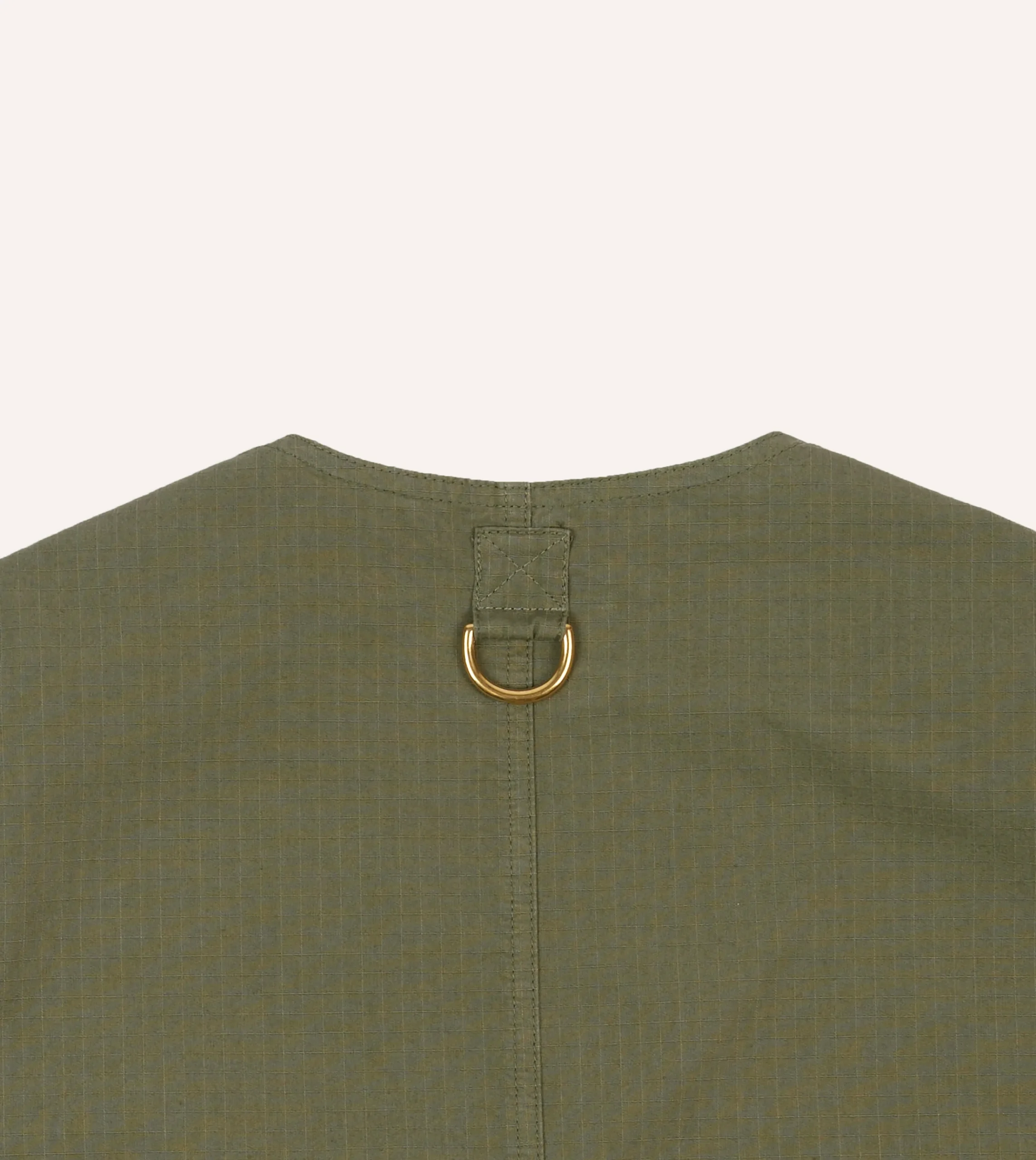 Drake’s Olive Ripstop Cotton Fishing Vest