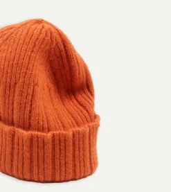Drake’s Angora Lambswool Ribbed Knit Cap