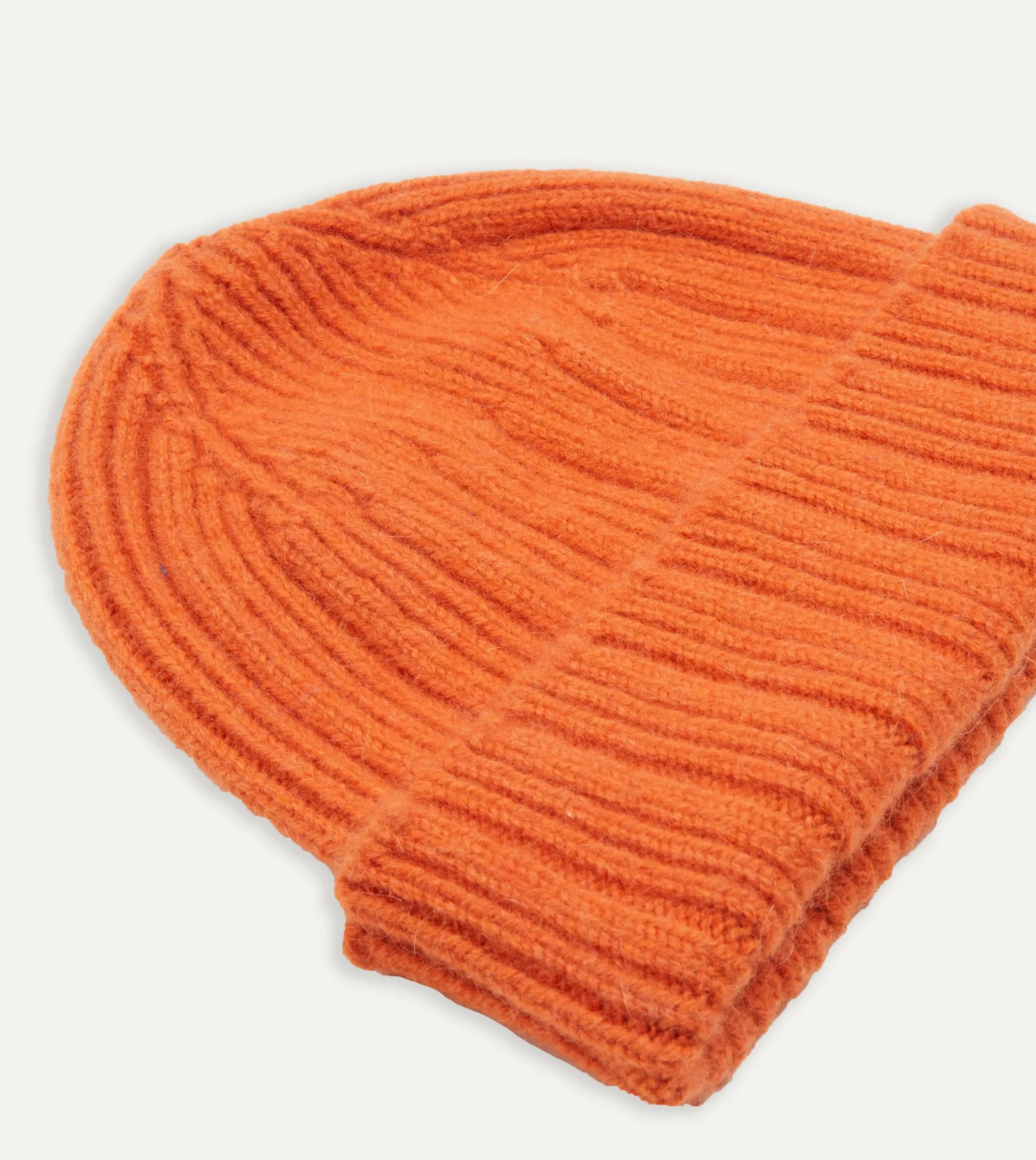 Drake’s Angora Lambswool Ribbed Knit Cap