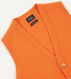 Drake’s Lambswool Sleeveless Cardigan
