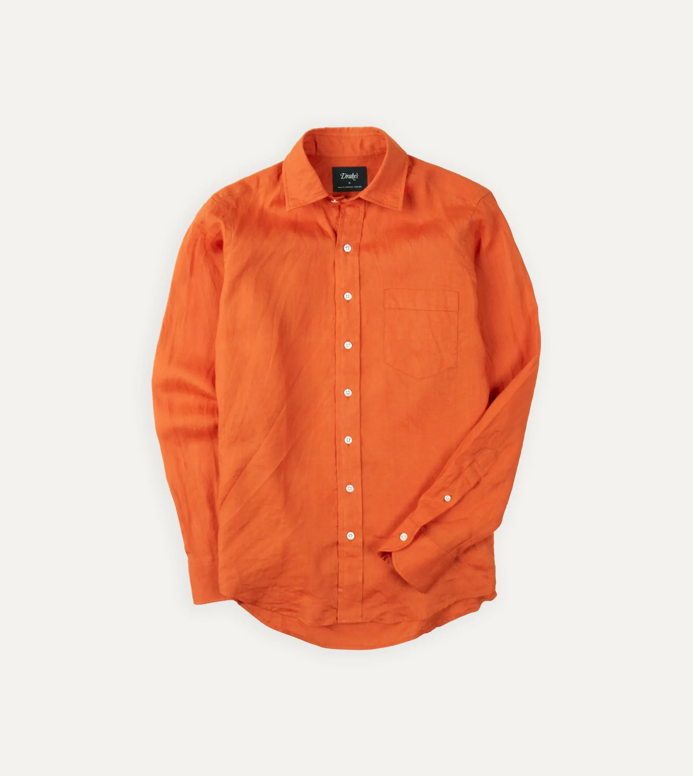 Drake’s Linen Spread Collar Shirt