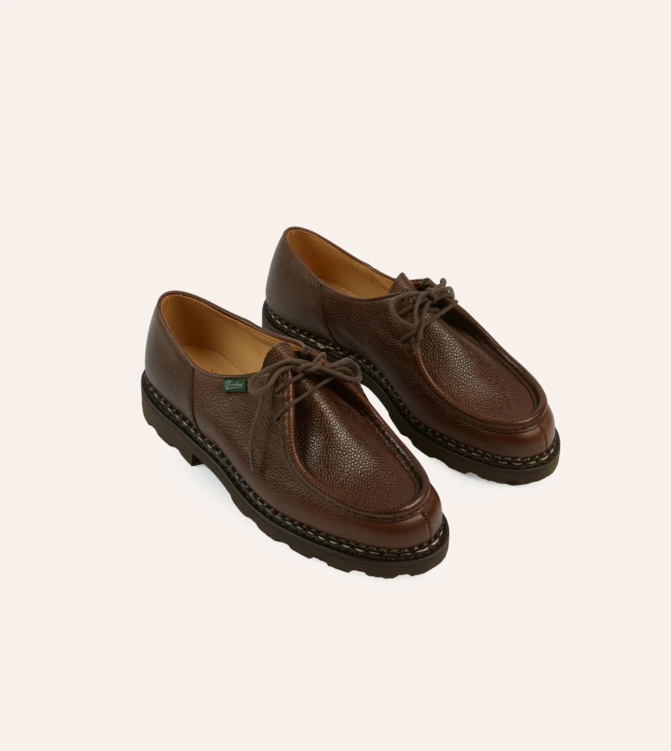 Drake’s Paraboot Michael Brown Pebble Grain Leather Derby Shoe