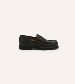 Drake’s Paraboot Reims Black Leather Loafer