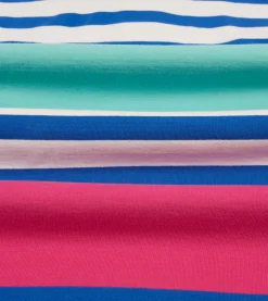 Drake’s Pink, Green And Blue Stripe Cotton Rugby Shirt