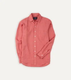 Drake’s Linen Spread Collar Shirt