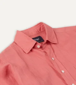 Drake’s Linen Spread Collar Shirt