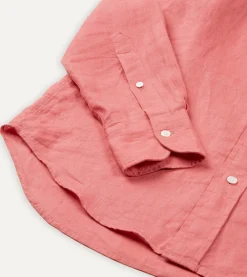 Drake’s Linen Spread Collar Shirt