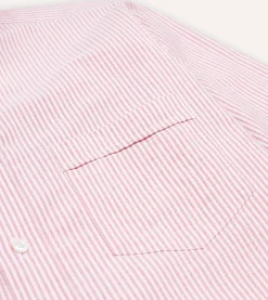 Drake’s Ticking Stripe Cotton Oxford Cloth Button-Down Shirt