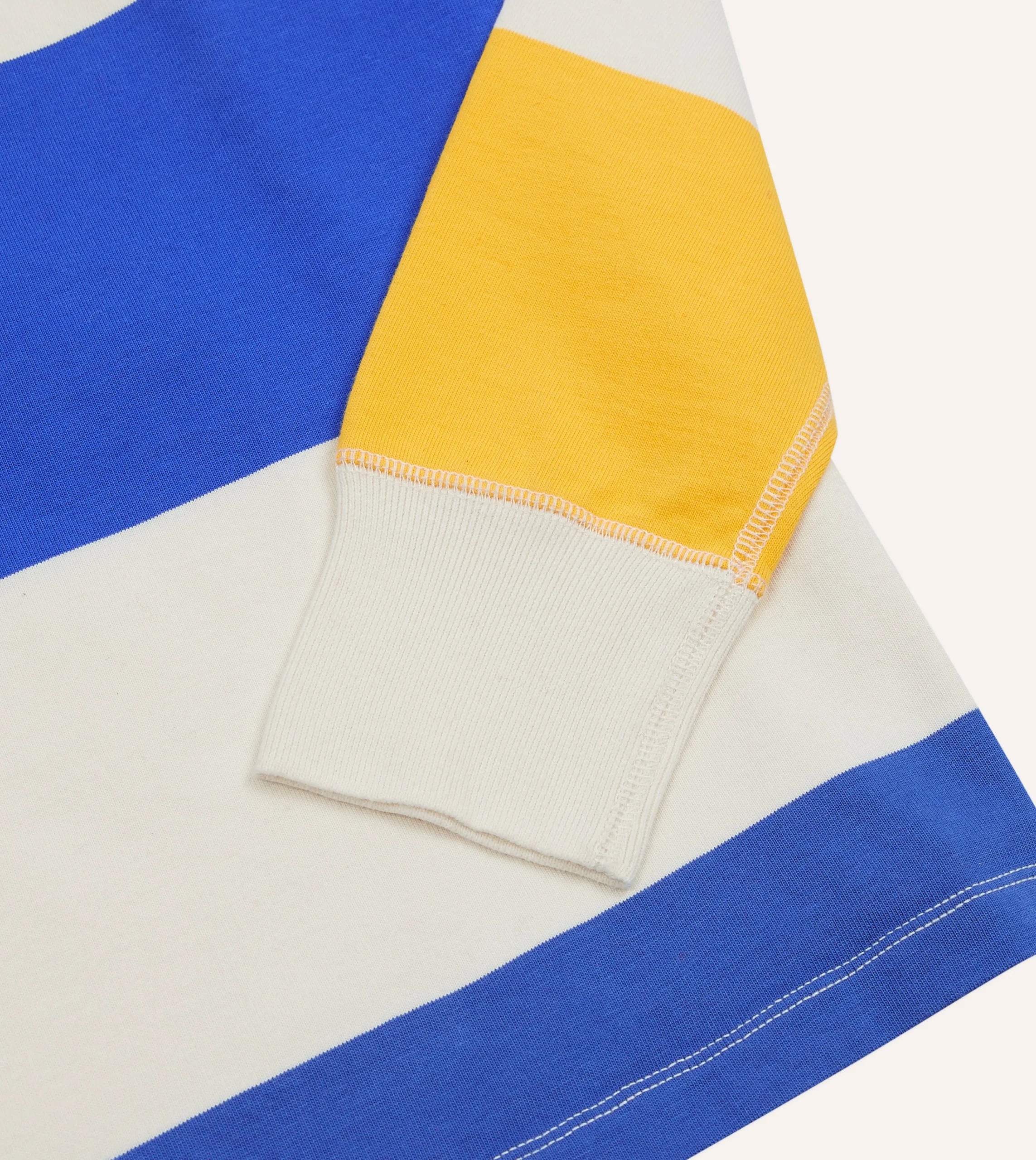 Drake’s Primary Block Stripe Mock Collar Long-Sleeve Jersey