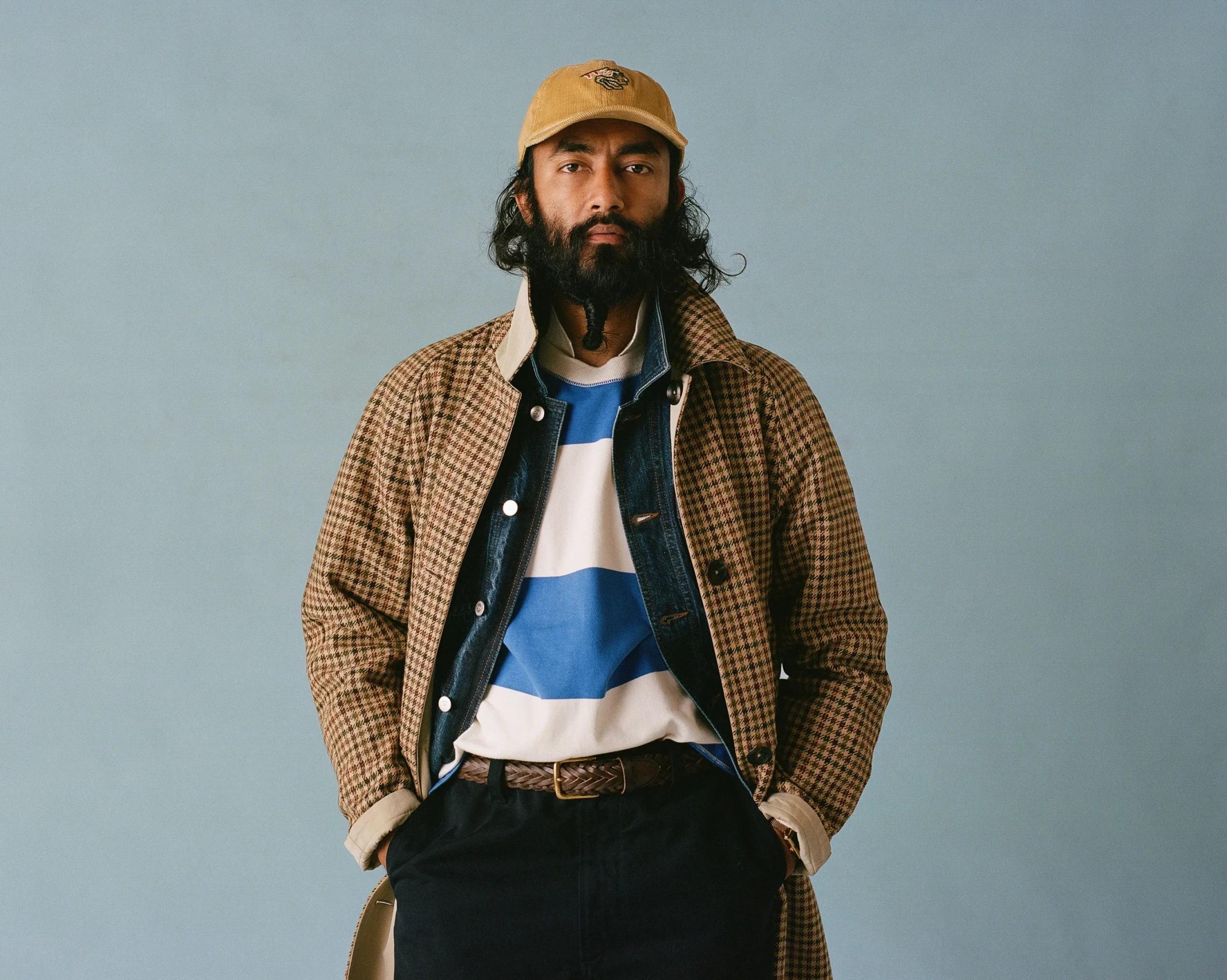 Drake’s Primary Block Stripe Mock Collar Long-Sleeve Jersey