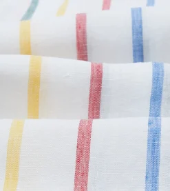 Drake’s Primary Stripe Linen Spread Collar Shirt