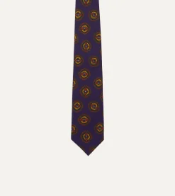 Drake’s Purple Baroque Paisley 36oz Madder Silk Self Tipped Tie