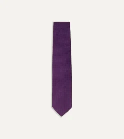 Drake’s Purple Large Knot Grenadine Silk Tipped Tie
