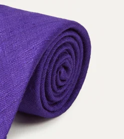 Drake’s Purple Tussah Hand Rolled Silk Tie