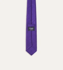 Drake’s Purple Tussah Hand Rolled Silk Tie