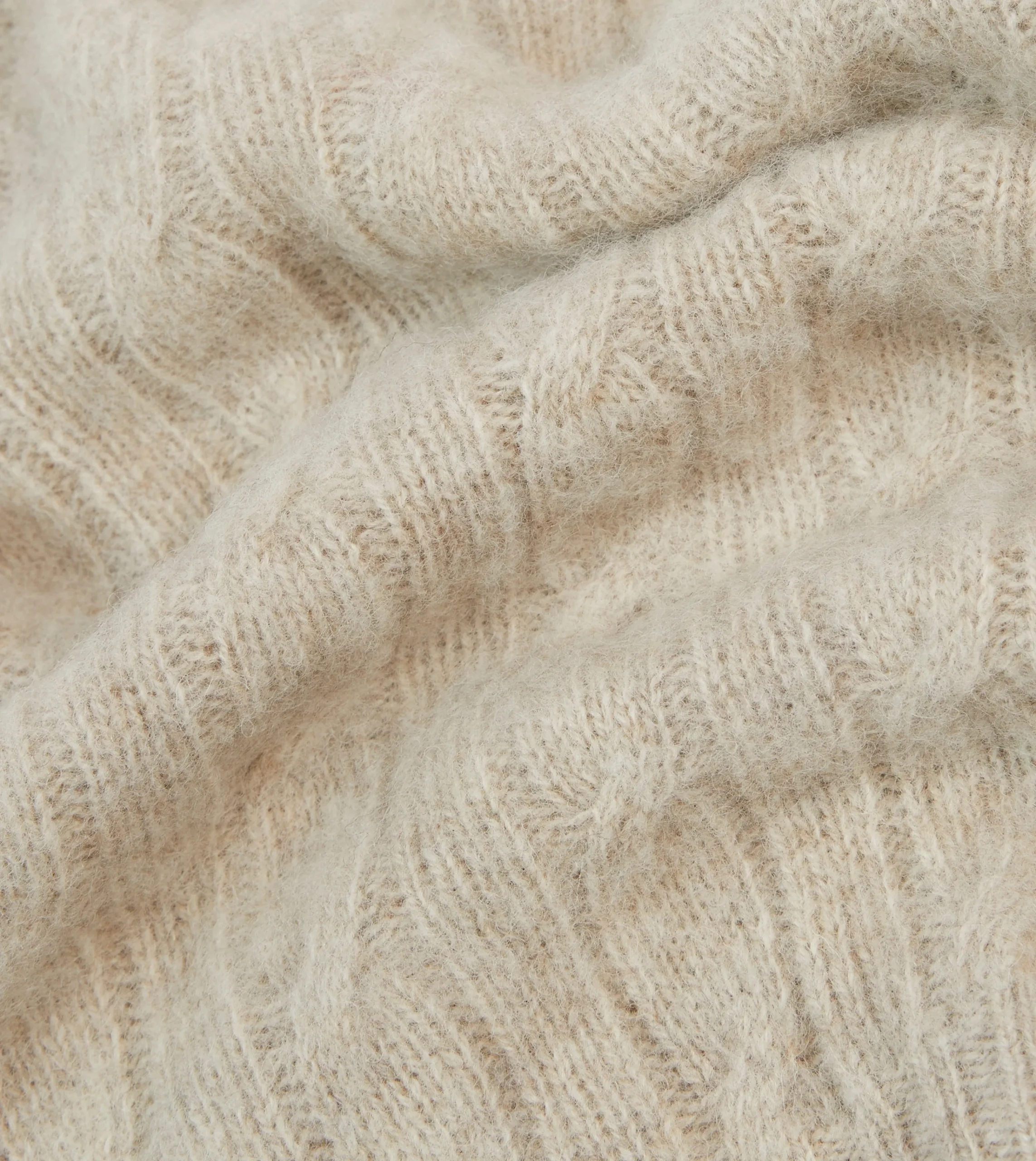 Drake’s Brushed Cable Knit Shetland Crew Neck Jumper