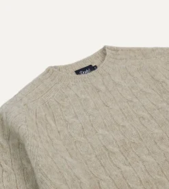 Drake’s Brushed Cable Knit Shetland Crew Neck Jumper