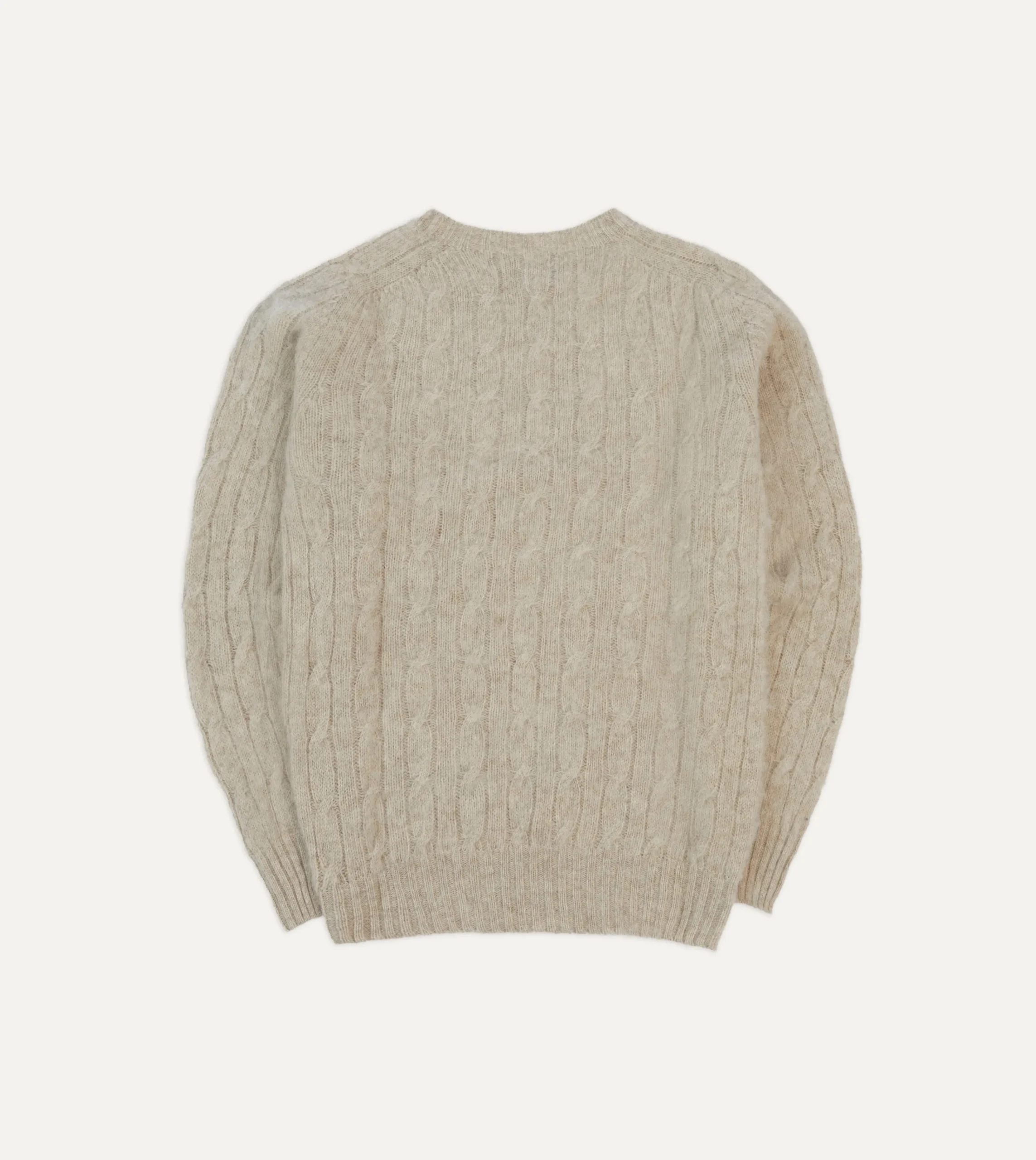 Drake’s Brushed Cable Knit Shetland Crew Neck Jumper