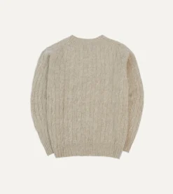 Drake’s Brushed Cable Knit Shetland Crew Neck Jumper