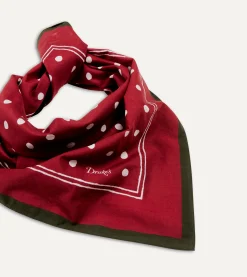 Drake’s Red Polka Dot Print Bandana