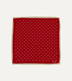 Drake’s Spot Print Wool-Silk Pocket Square