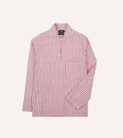 Drake’s Stripe Linen Smock Shirt