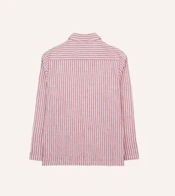 Drake’s Stripe Linen Smock Shirt