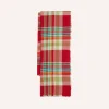 Drake’s Red Tartan Check Wool Scarf