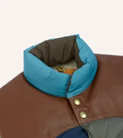 Drake’s Rocky Mountain Featherbed For Drake's Colour Block Nylon Christy Down Vest