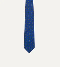 Drake’s Royal Blue Baroque Paisley 36oz Madder Silk Self Tipped Tie